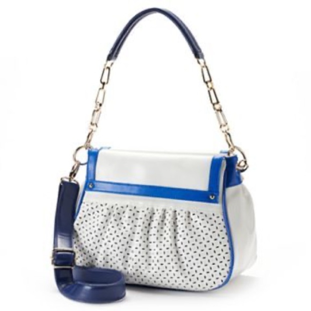 Buxton White Leather Handbag 14x9